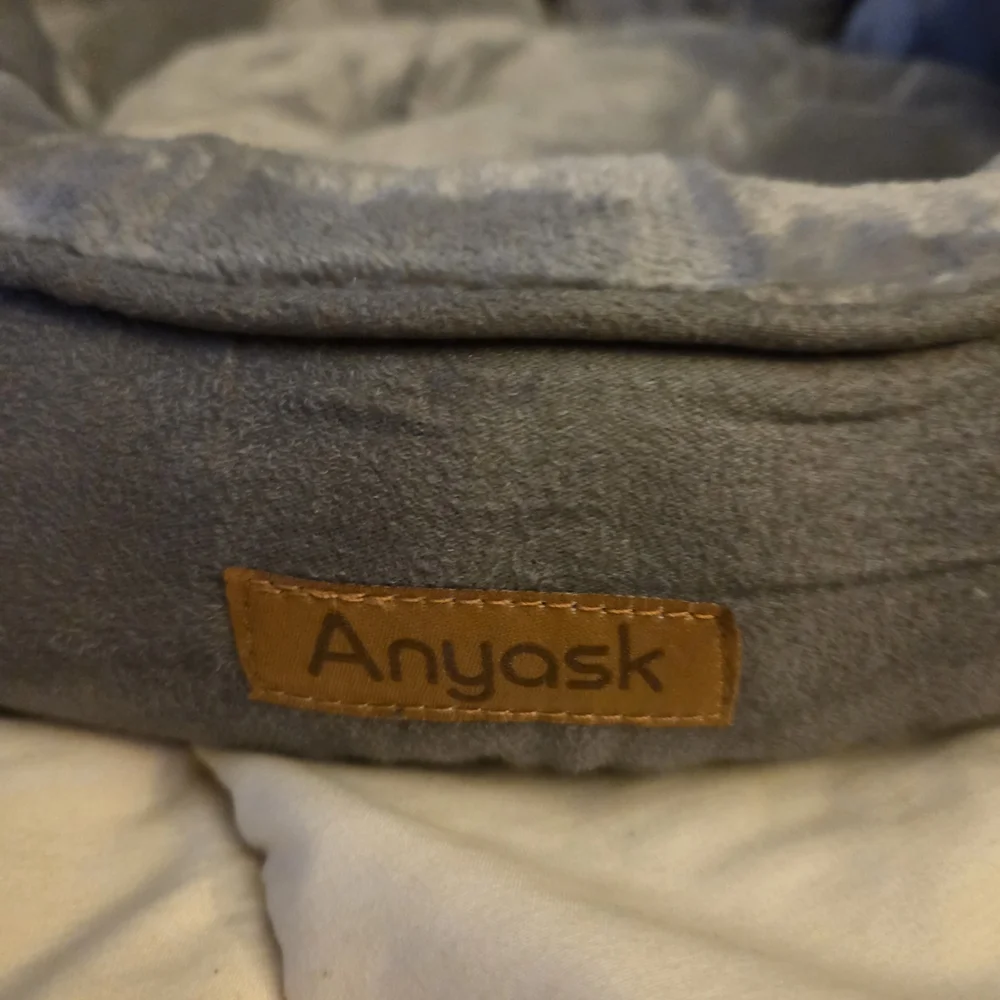 Plush Round Dog Bed - Gray